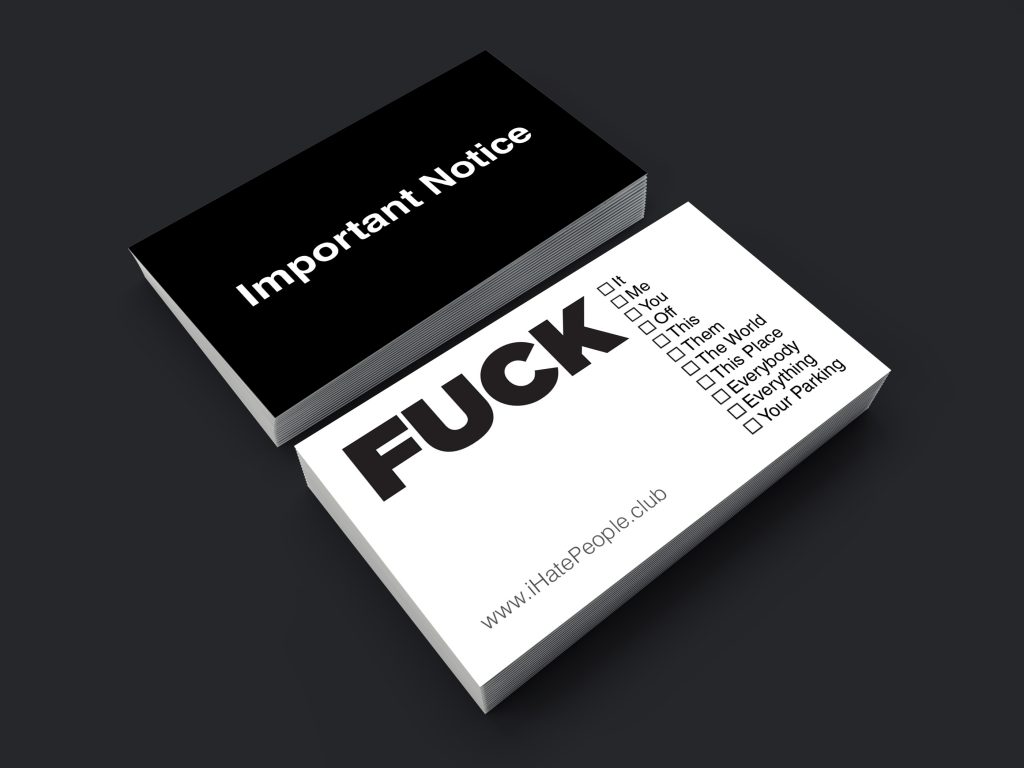 Importance Card Important Notice Cards • I Hate People Club