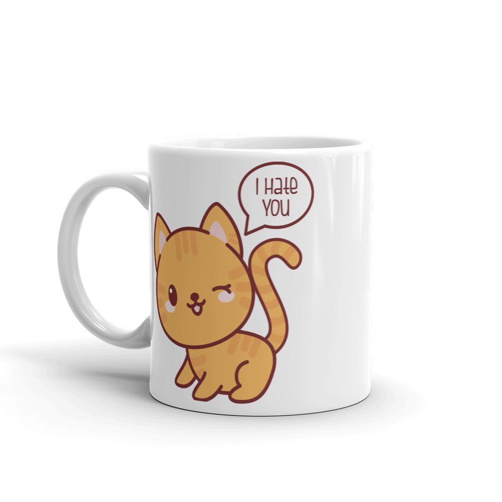 I Hate You Cat Coffee Mug