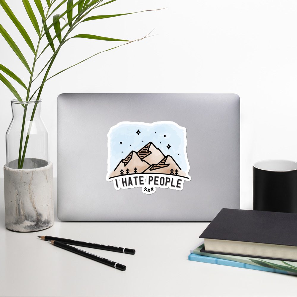 I Hate People Mountains Sticker